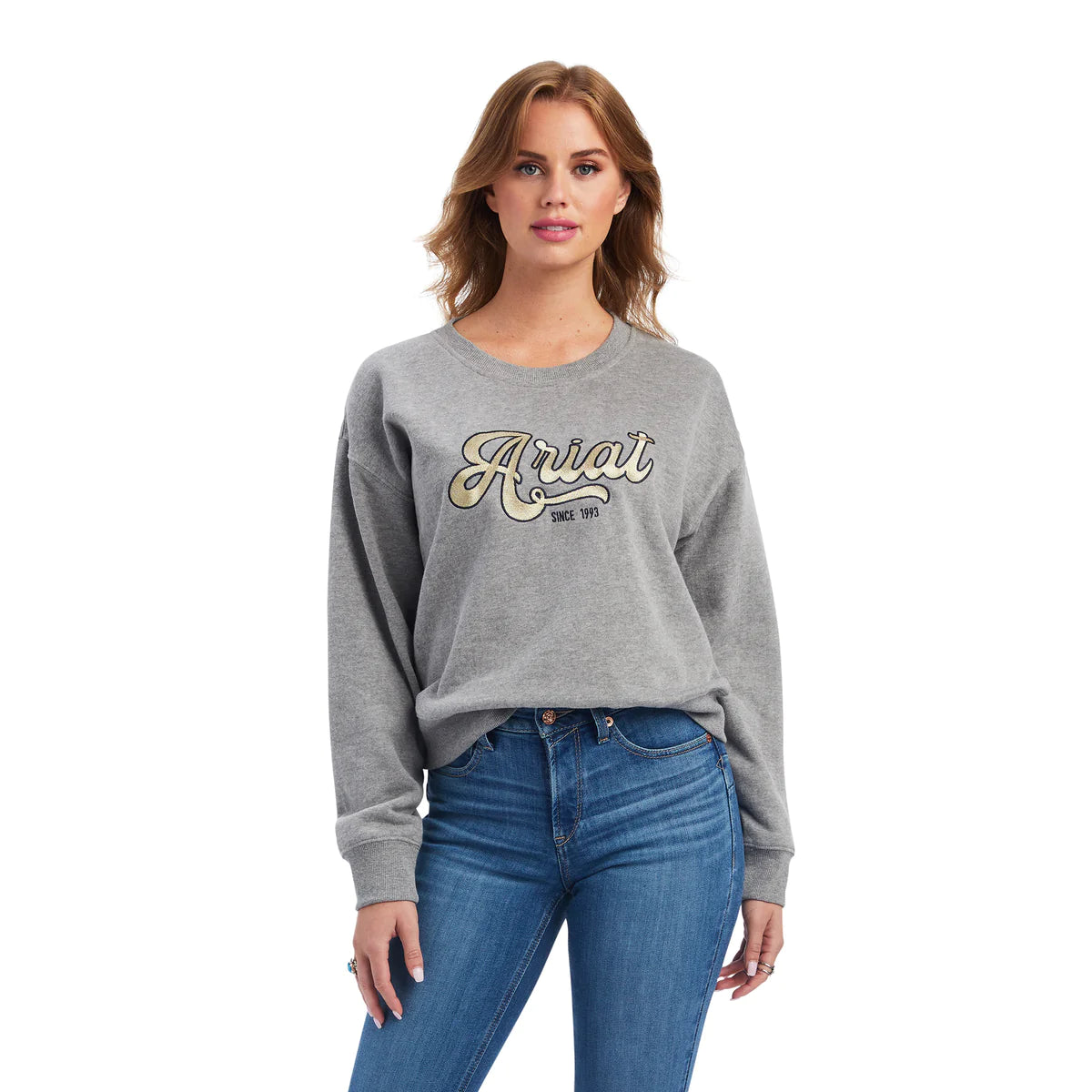Must-Have Deals Ariat Womens Real Cropped Sweatshirt - heather Grey