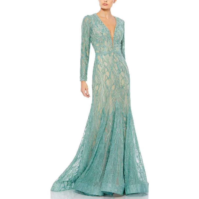Flash Sale Mac Duggal Womens Lace Embellished Evening Dress