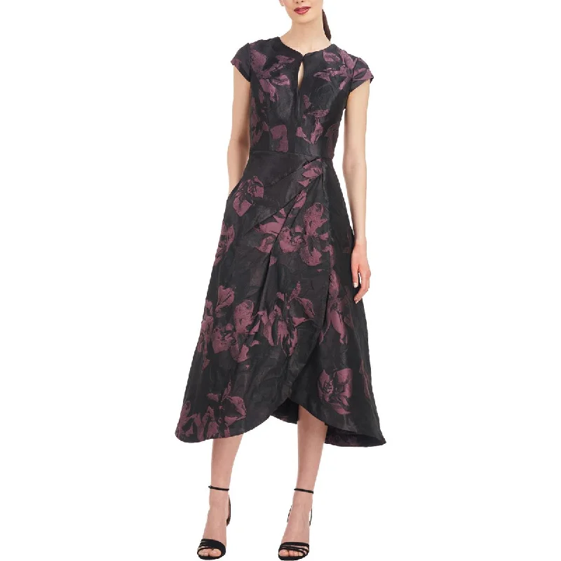 Special Price Kay Unger New York Womens Metallic Keyhole Cocktail And Party Dress