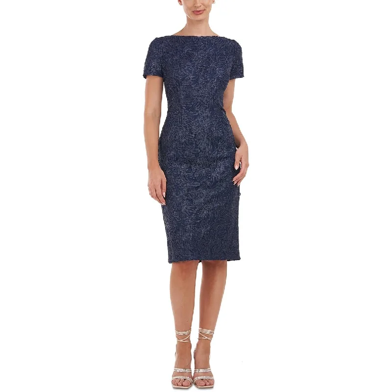 The Best Prices JS Collections Womens Scarlet Boatneck Midi Sheath Dress