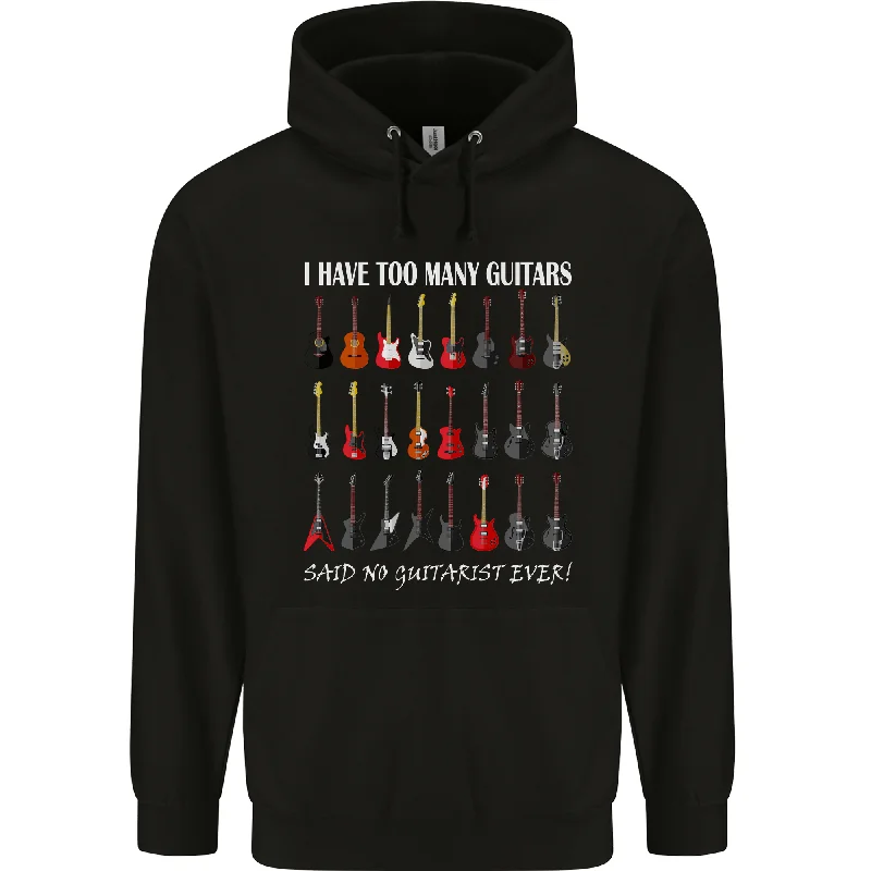 Year-End Sale I have Too Many Guitars Guitarist Acoustic Mens 80% Cotton Hoodie