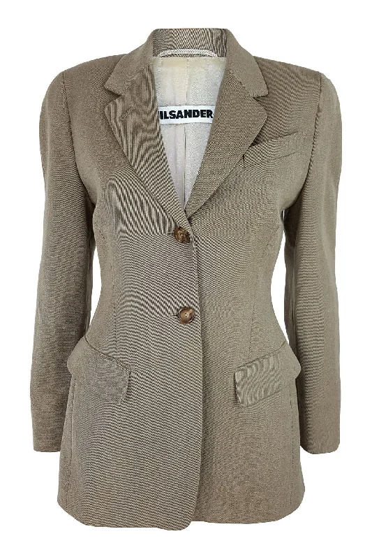 Markdowns JIL SANDER Pure New Wool Light Brown Single Breasted Jacket (FR 38)