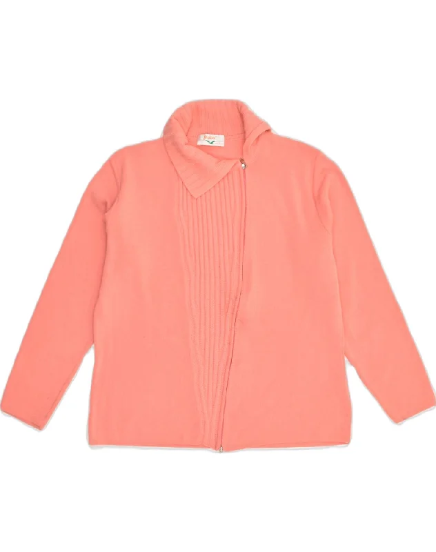 Reduced Prices VINTAGE Womens Cardigan Sweater UK 16 Large Pink Merino Wool