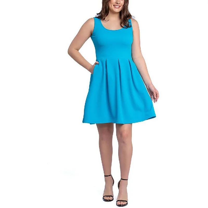 Must-Have Deals 24seven Comfort Apparel Womens Plus Fit & Flare Sleeveless Fit & Flare Dress