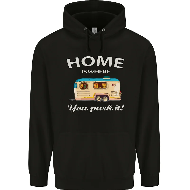 Savings Spectacular Home Is Where You Park It Caravan Funny Mens 80% Cotton Hoodie