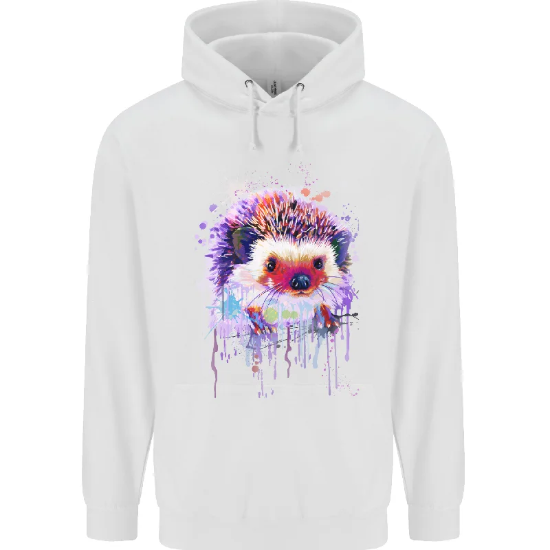 Exclusive Deal Hedgehog Watercolour Mens 80% Cotton Hoodie