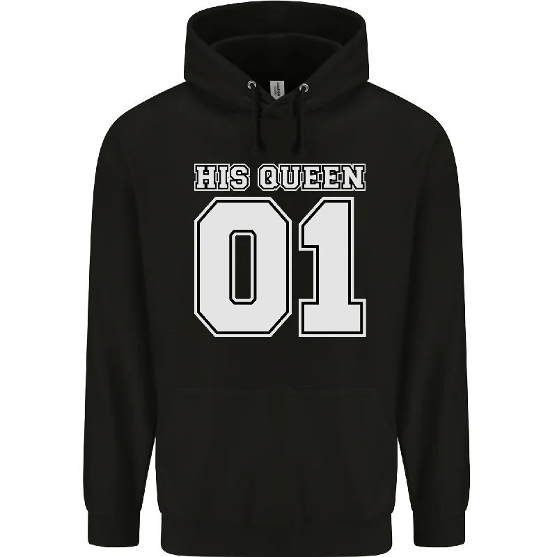 Sneak Peek Sale His Queen Funny Wedding Anniversary Mens 80% Cotton Hoodie