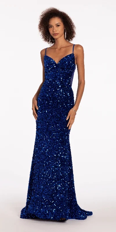 Special Price Sweetheart Sequin Trumpet Dress with Sheer Panels