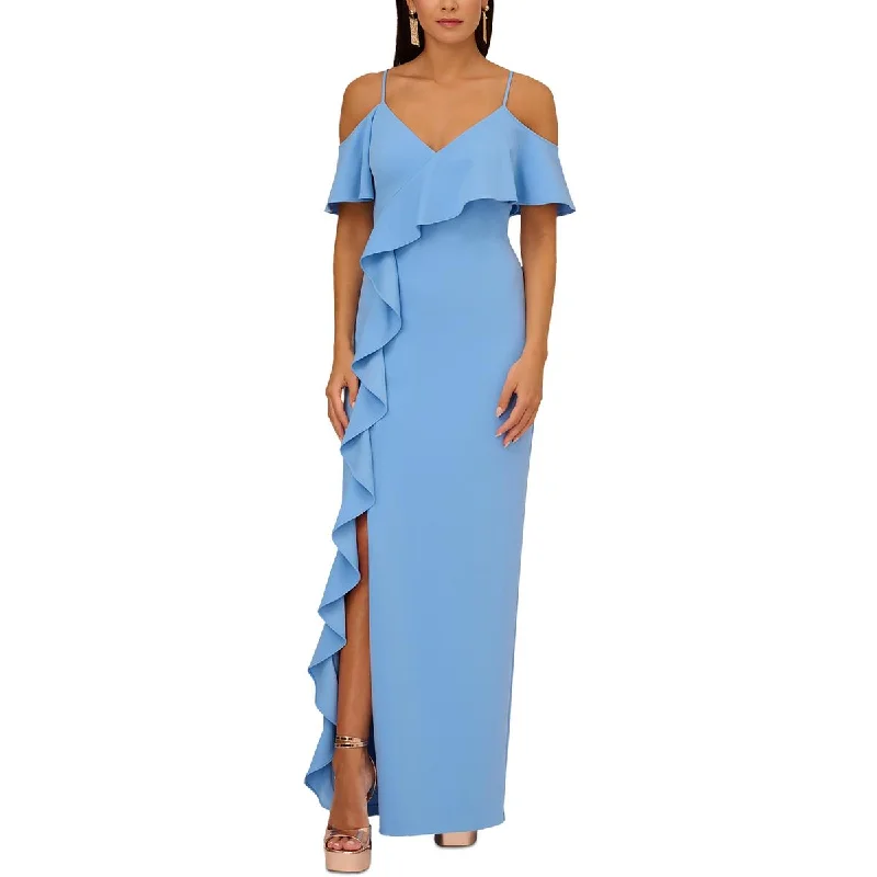 Special Price Aidan by Adrianna Papell Womens Ruffled Maxi Evening Dress