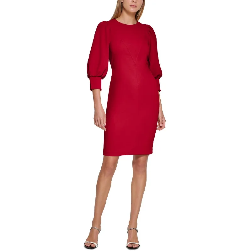 Weekend Flash Sale Calvin Klein Womens Gathered Above Knee Sheath Dress
