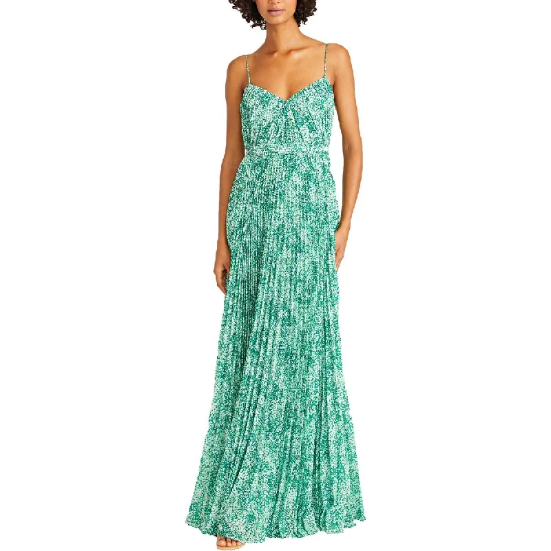 Final Markdown ML Monique Lhuillier Womens Pleated Full Length Evening Dress