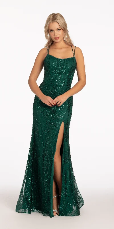 Price Break Strappy Lace Up Back Sequin Mermaid Dress