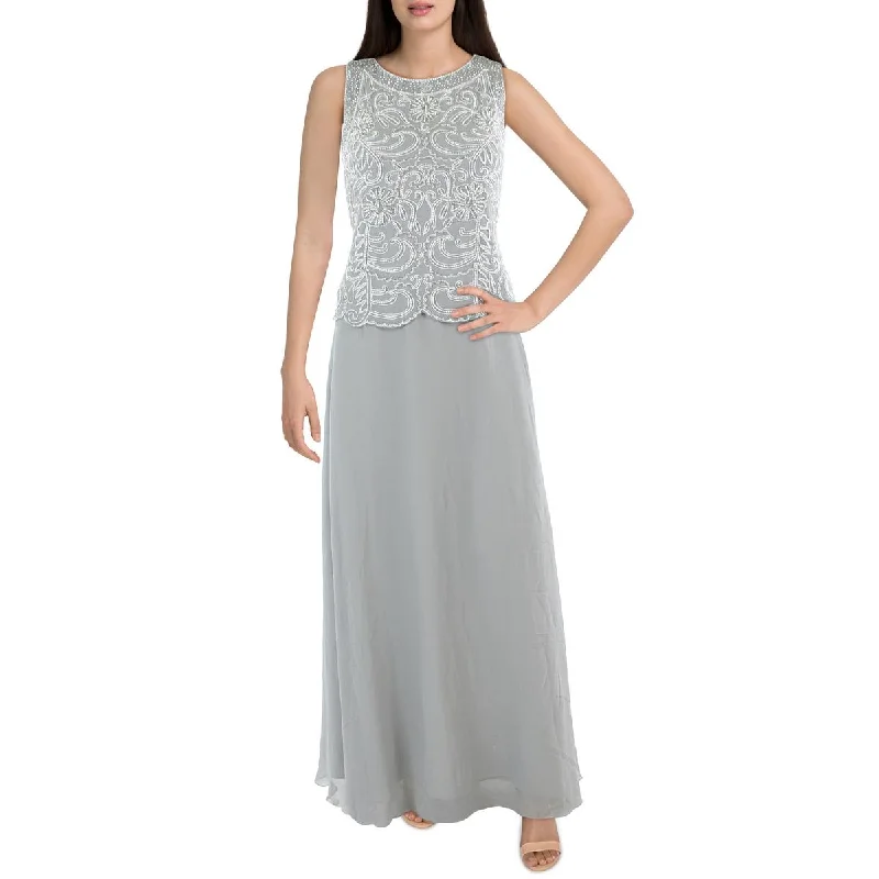 Price Drop JKara Womens Popover Embellished Evening Dress