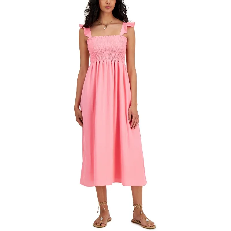 Price Slash INC Womens Smocked Long Sundress