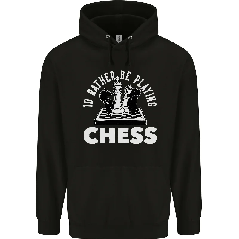 Deep Discounts I'd Rather Be Playing Chess Mens 80% Cotton Hoodie