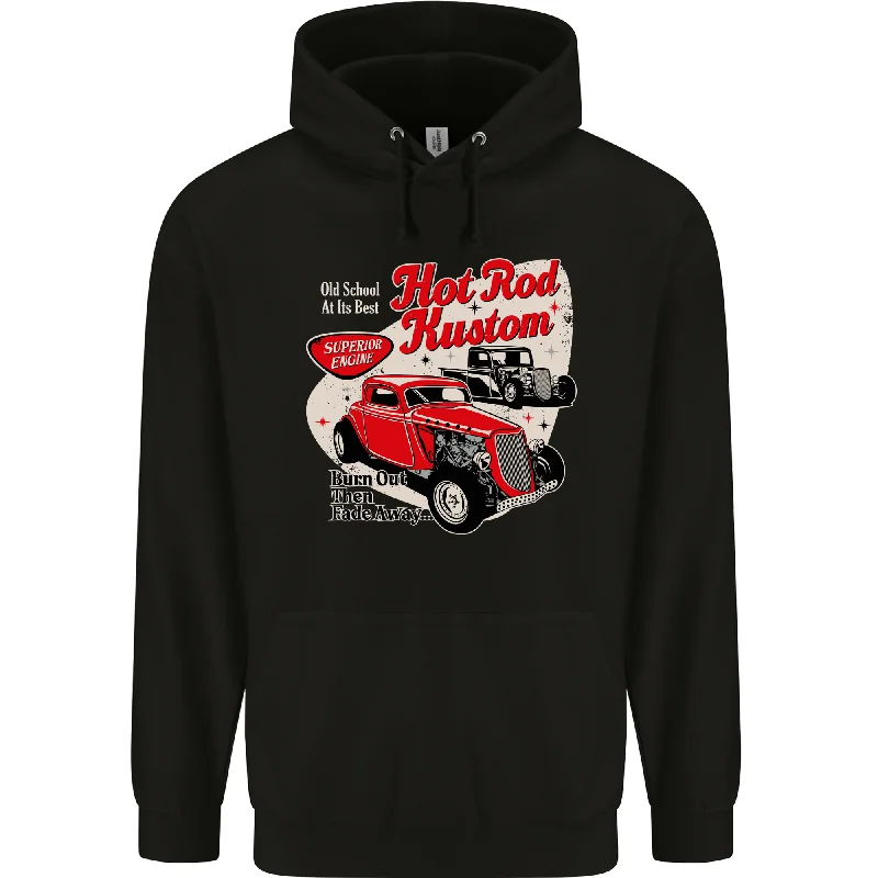 Final Clearance Hot Rod Kustom Burn Out and Then Fade Away Mens 80% Cotton Hoodie