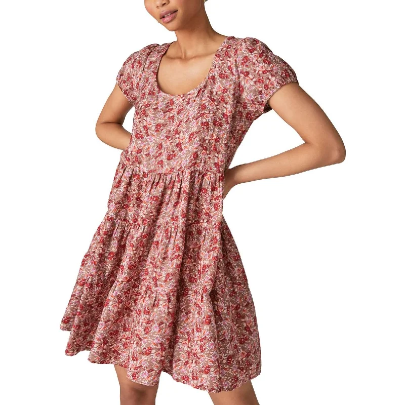 Limited Quantity Lucky Brand Womens Lace-Up Back Mini Babydoll Dress