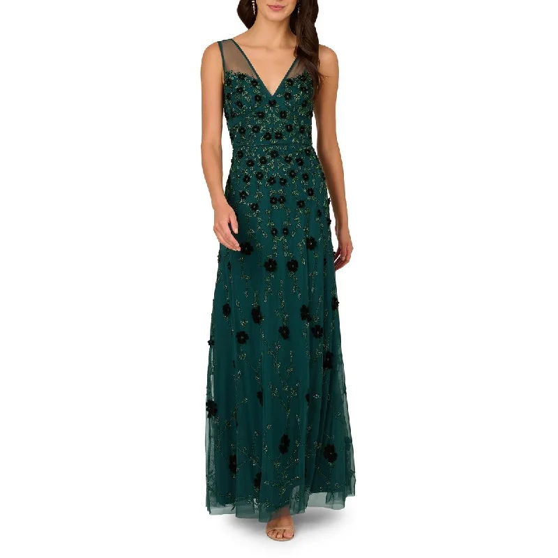 Year-End Sale Adrianna Papell Womens Foramal Beaded Evening Dress