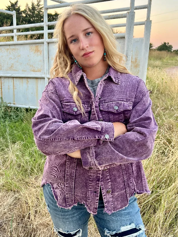 Flash Deals Purple Washed Corduroy Jacket