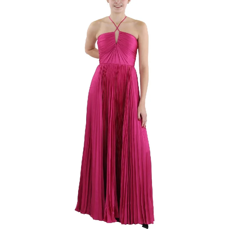 Bargain Prices ML Monique Lhuillier Womens Pleated Tea Length Evening Dress