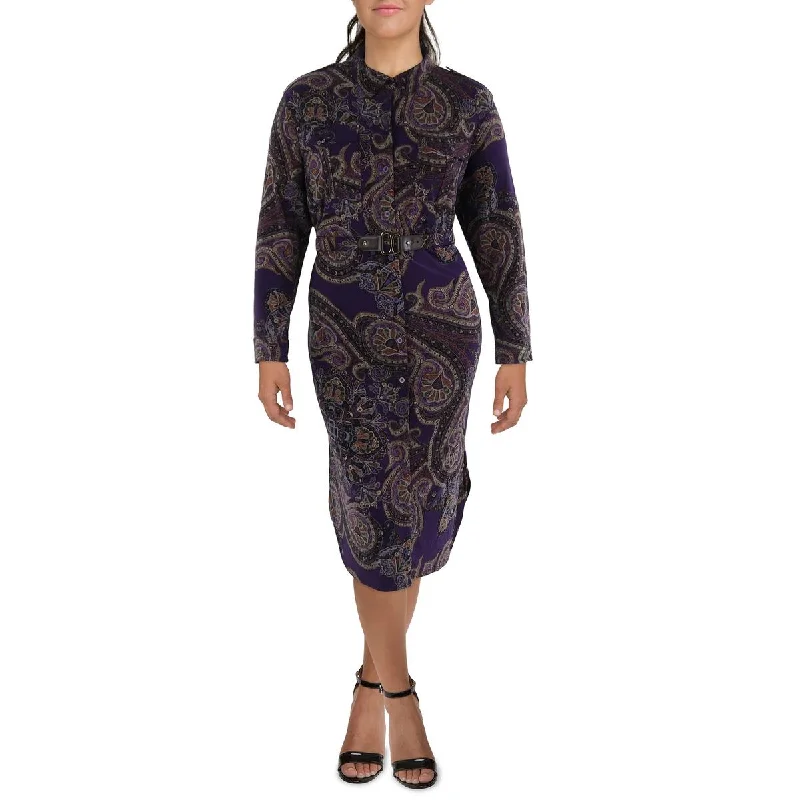 Exclusive Offers Lauren Ralph Lauren Womens Plus   Paisley Work Day Wear Shirtdress