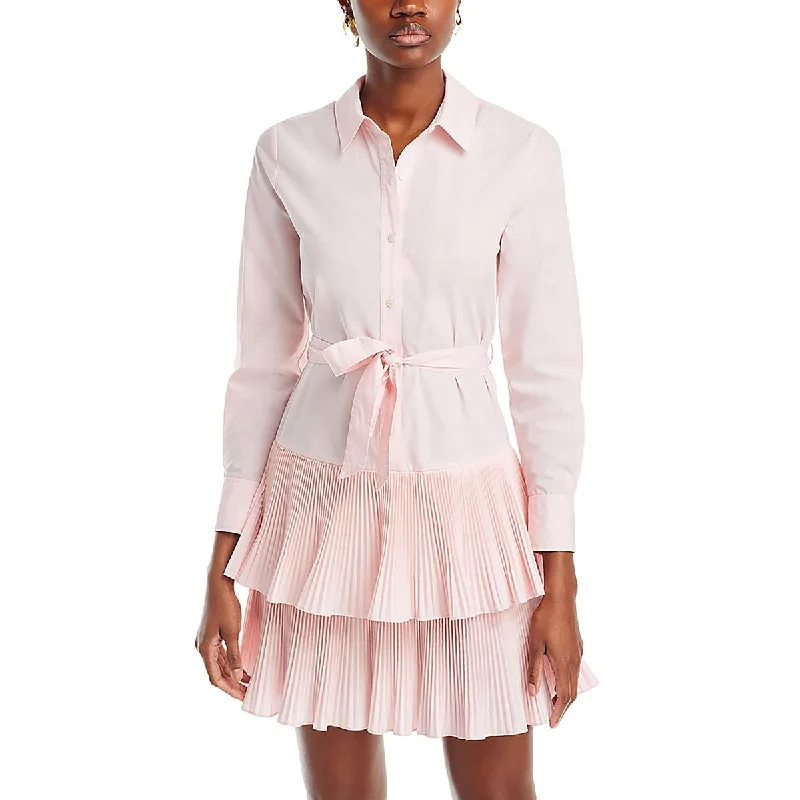 Price Reduction Derek Lam 10 Crosby Womens Tiered Collared Shirtdress