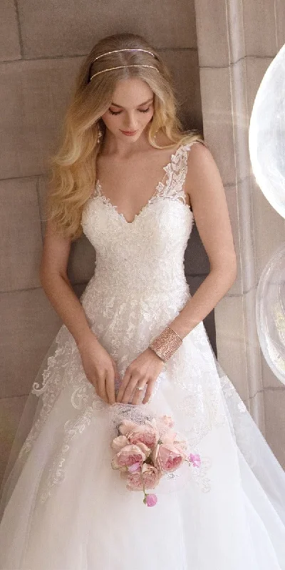 Limited Stock Rhinestone Encrusted  Keyhole Tulle A Line Dress