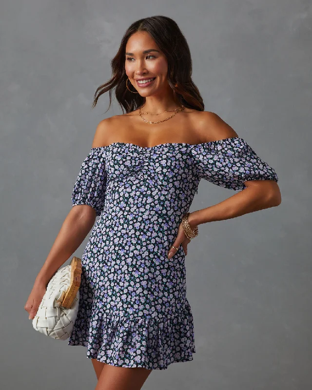 Savings Bonanza Cassia Floral Smocked Babydoll Mini Dress