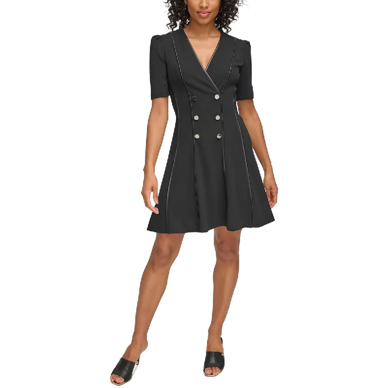Overstock Sale DKNY Womens Piping  Fit & Flare Dress