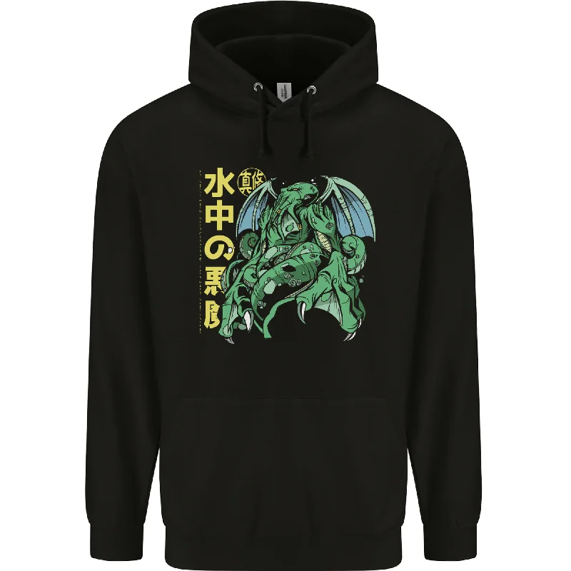 Discount Days Japanese Anime Cthulhu Kraken Mens 80% Cotton Hoodie