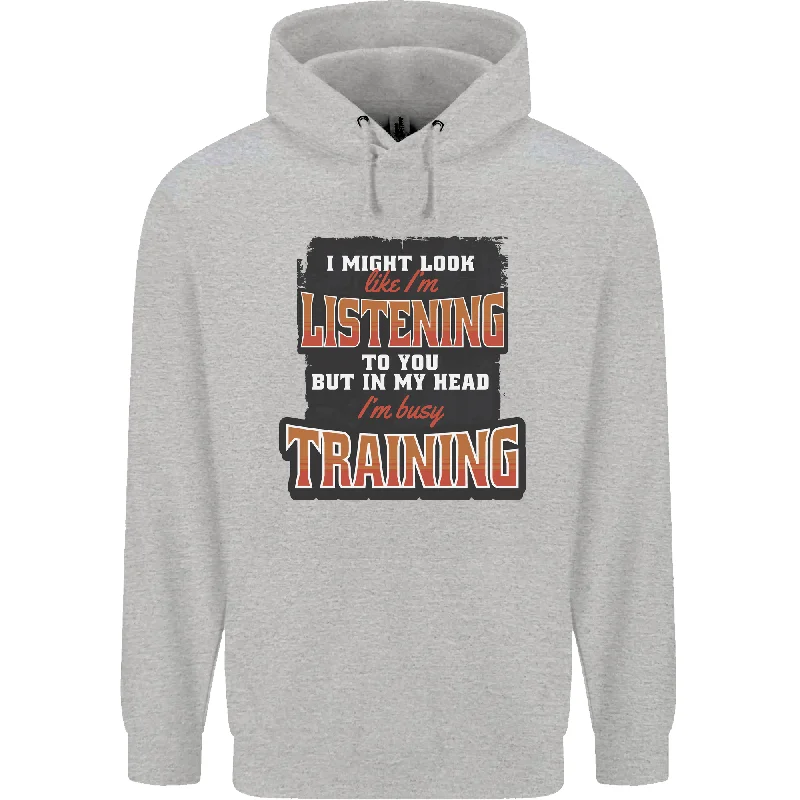 Price Rollback In My Head I'm Busy Training Gym Bodybuilding Mens 80% Cotton Hoodie