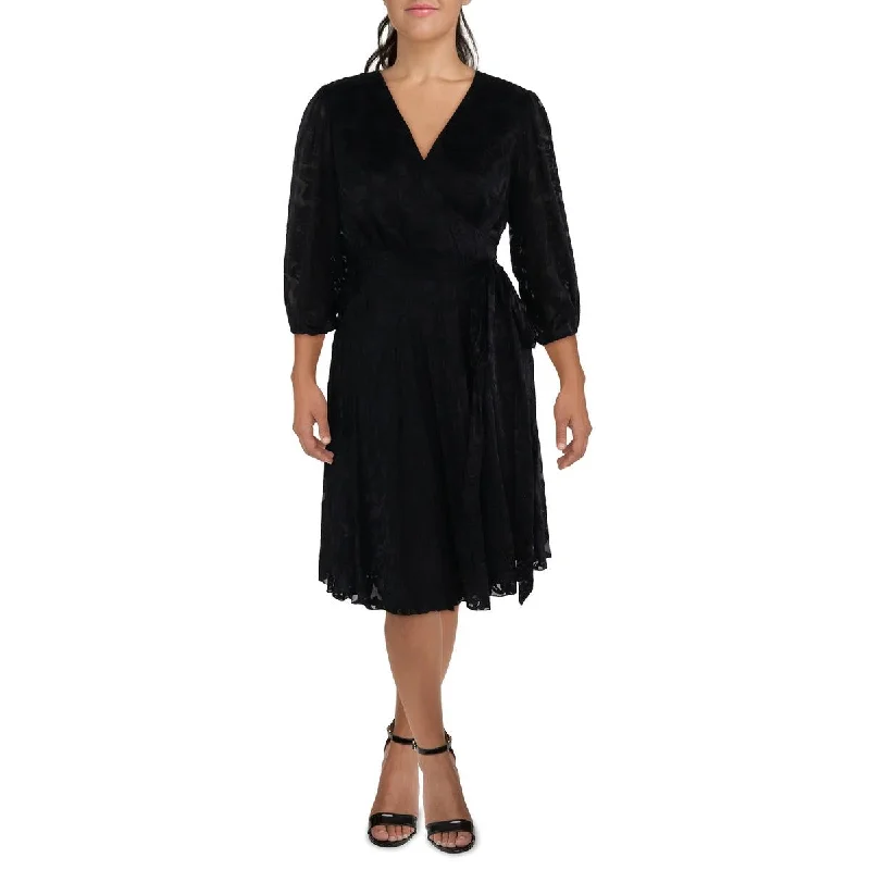 Today's Special Maree Pour Toi Womens Burnout Knee-Length Wrap Dress