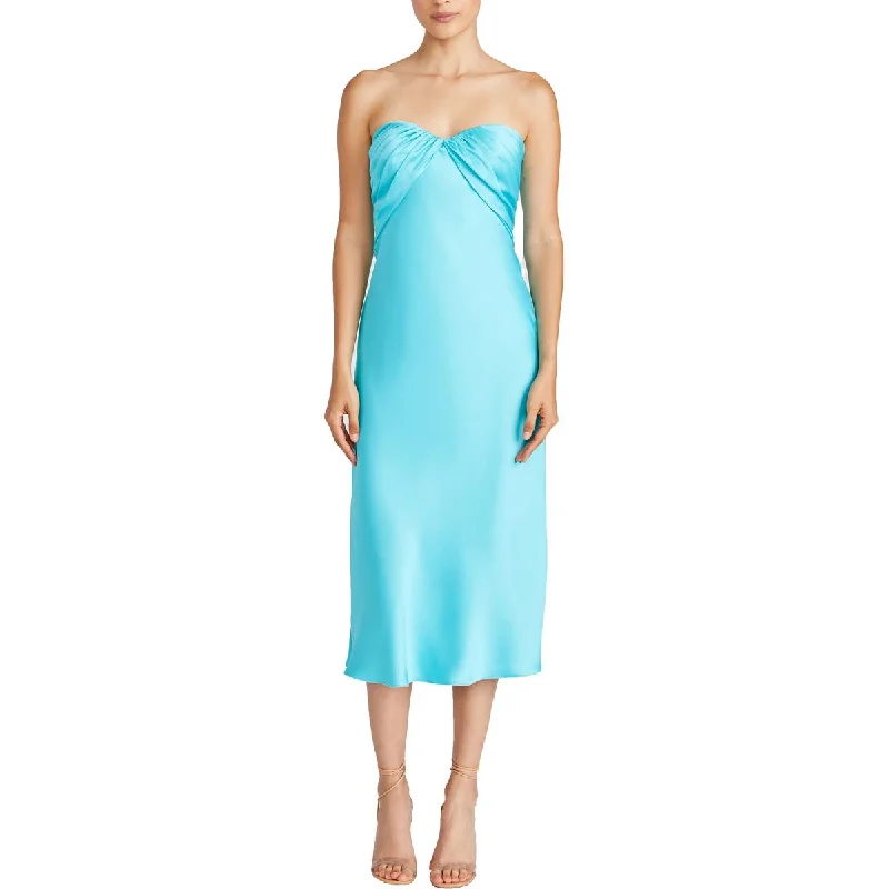 Exclusive Savings ML Monique Lhuillier Womens Satin Mid Calf Evening Dress