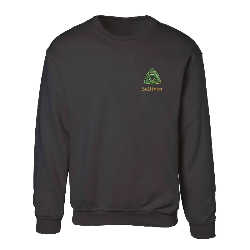 Overstock Celtic Trinity Knot Embroidered Personalized Sweatshirt- Black