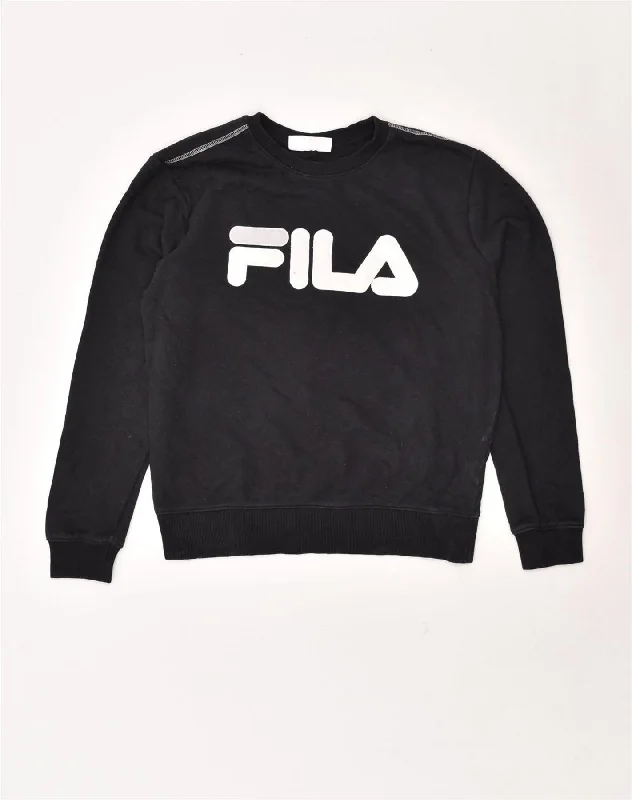 Year-End Sale FILA Womens Oversized Graphic Sweatshirt Jumper UK 10 Small Black Cotton Year-End Sale FILA Womens Oversized Graphic Sweatshirt Jumper UK 10 Small Black Cotton