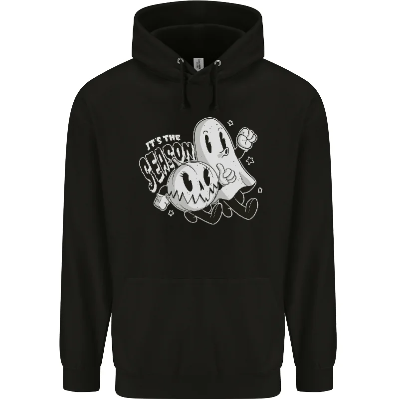 Exclusive Preview It's the Season Halloween Ghost & Pumpkin Mens 80% Cotton Hoodie