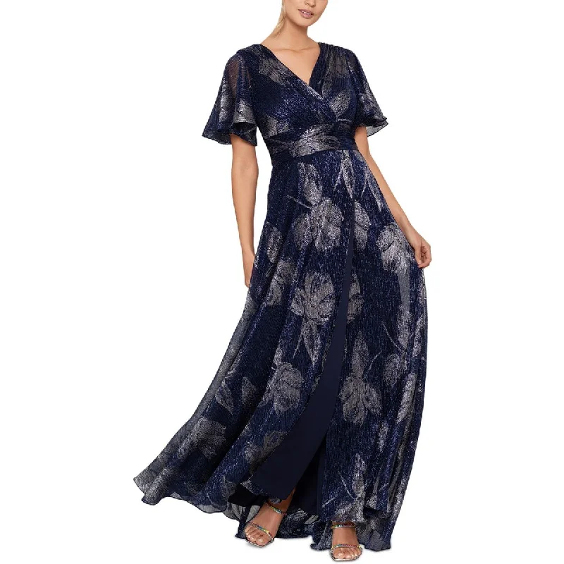 Clearance Sale Betsy & Adam Womens Crinkled Full Length Evening Dress