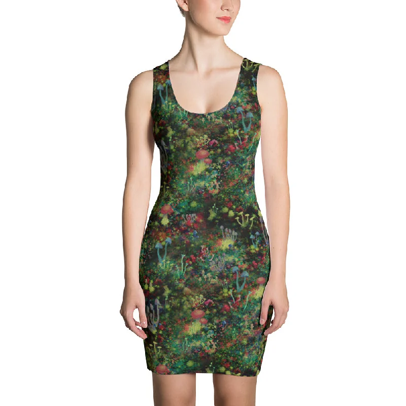 Deal Dash Midnight Mushrooms Bodycon Dress