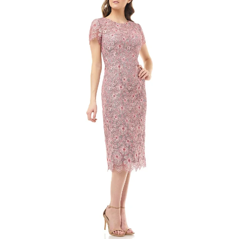 Price Drop JS Collections Womens Lace Illusion Neck Cocktail and Party Dress