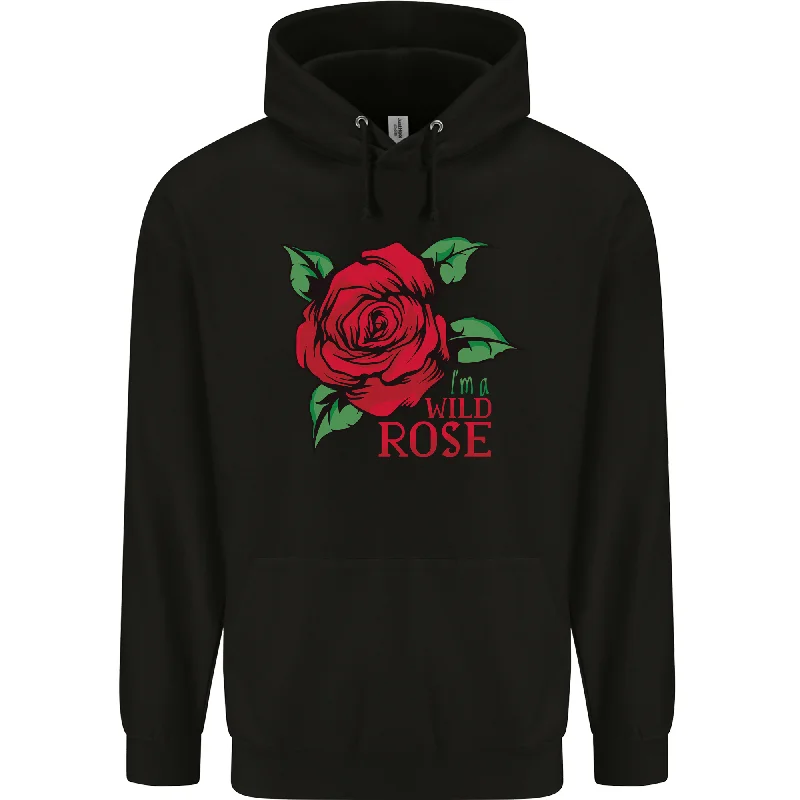 Limited Time Im a Wild Rose Mens 80% Cotton Hoodie
