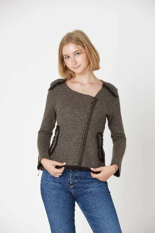 Price Drop COCO Biker with Leather - Brown
