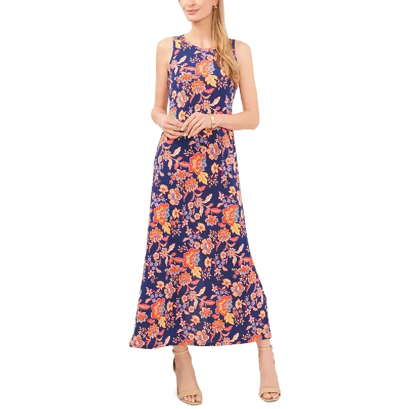 Amazing Deals Vince Camuto Womens Floral Print Keyhole Maxi Dress