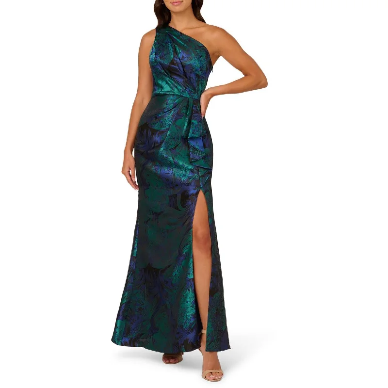Clearance Sale Adrianna Papell Womens Ruffled One Shoulder Evening Dress