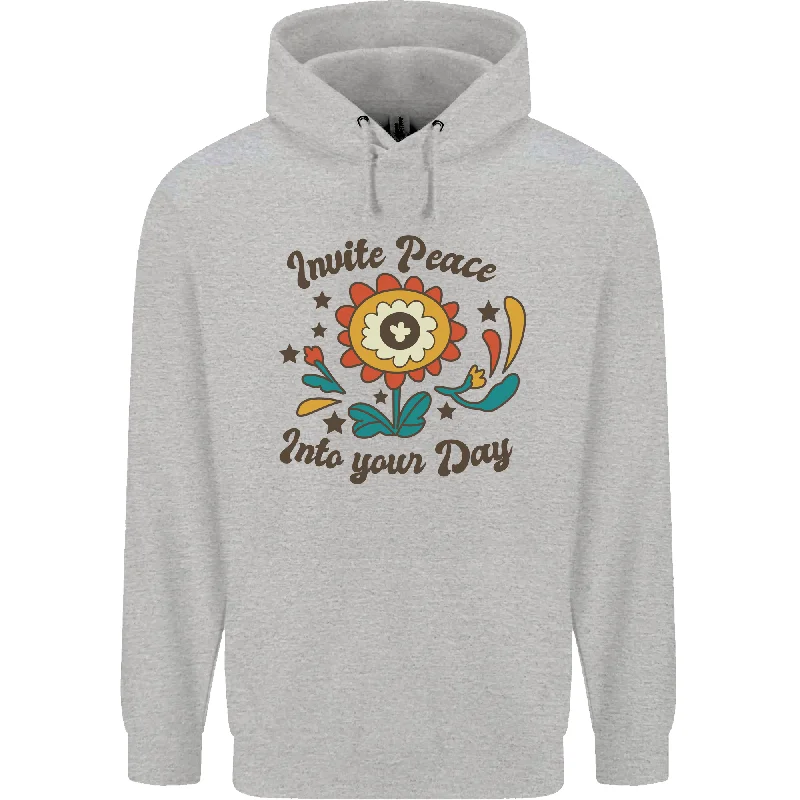 Last Chance Invite Peace Day Hippy Flower Power Funny Mens 80% Cotton Hoodie