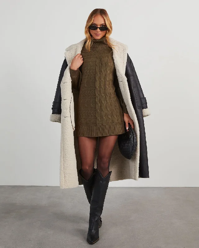 Customer Appreciation Sale Sherwood Cable Knit Mini Sweater Dress