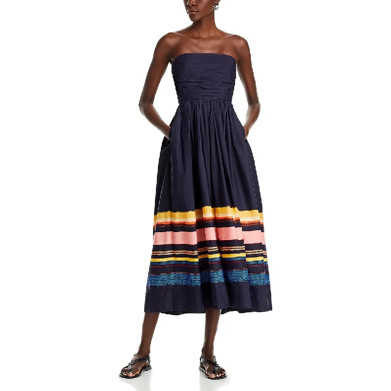 Big Discounts A.L.C. Womens Tate Printed Ruched Midi Dress