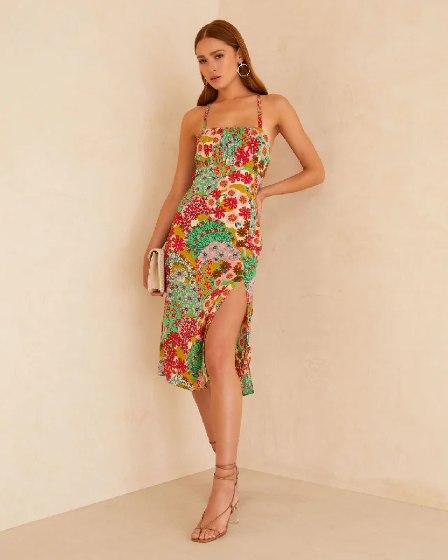 Flash Sale Kaori Floral Slip Midi Dress