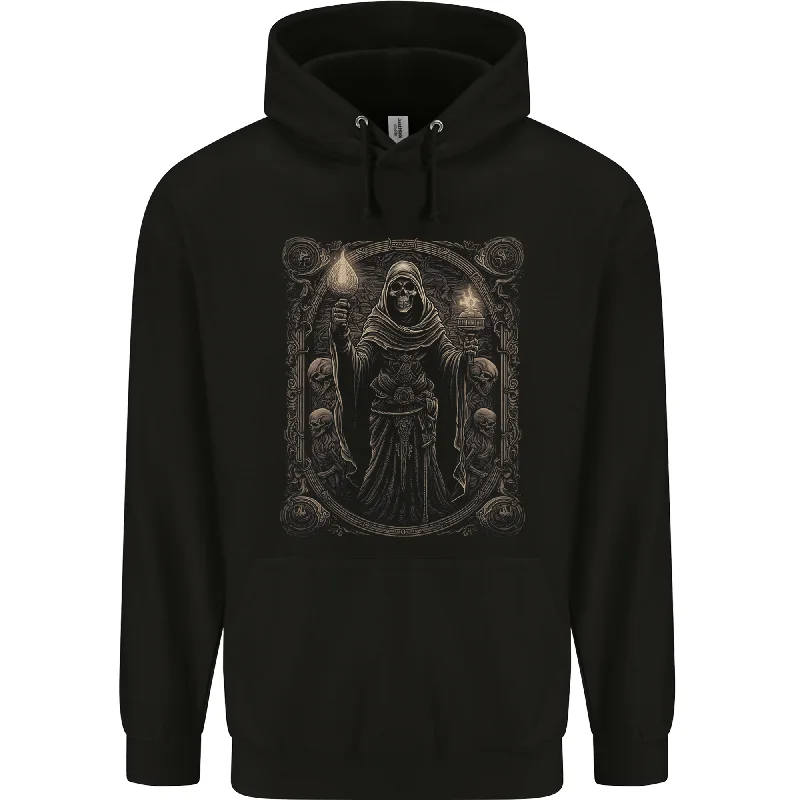 Final Clearance Gothic Grim Reaper Goth Heavy Metal Skull 4 Mens 80% Cotton Hoodie