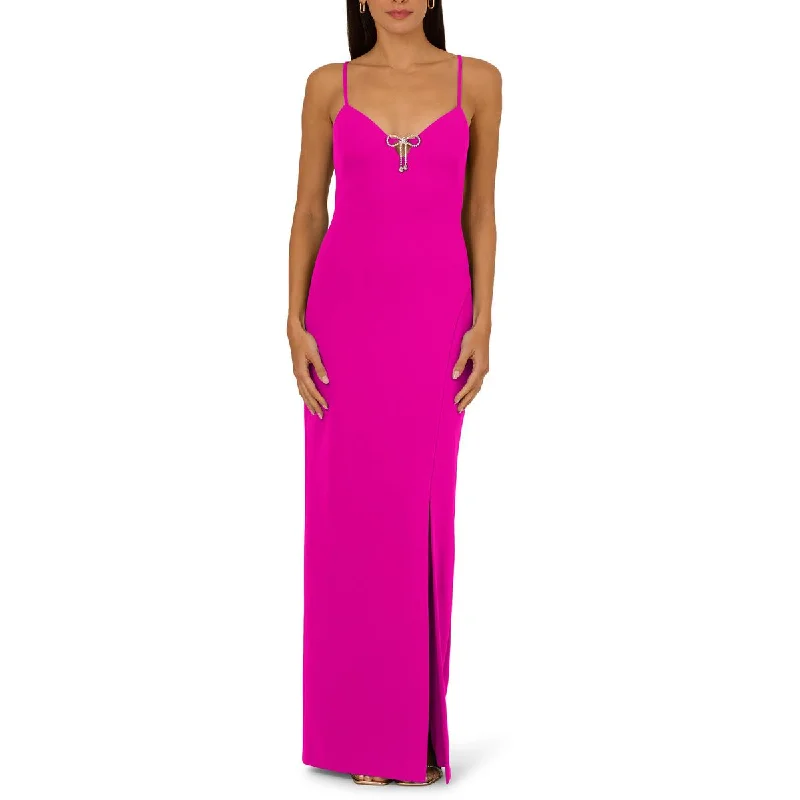 New Markdowns Adrianna Papell Womens Crepe Column Evening Dress