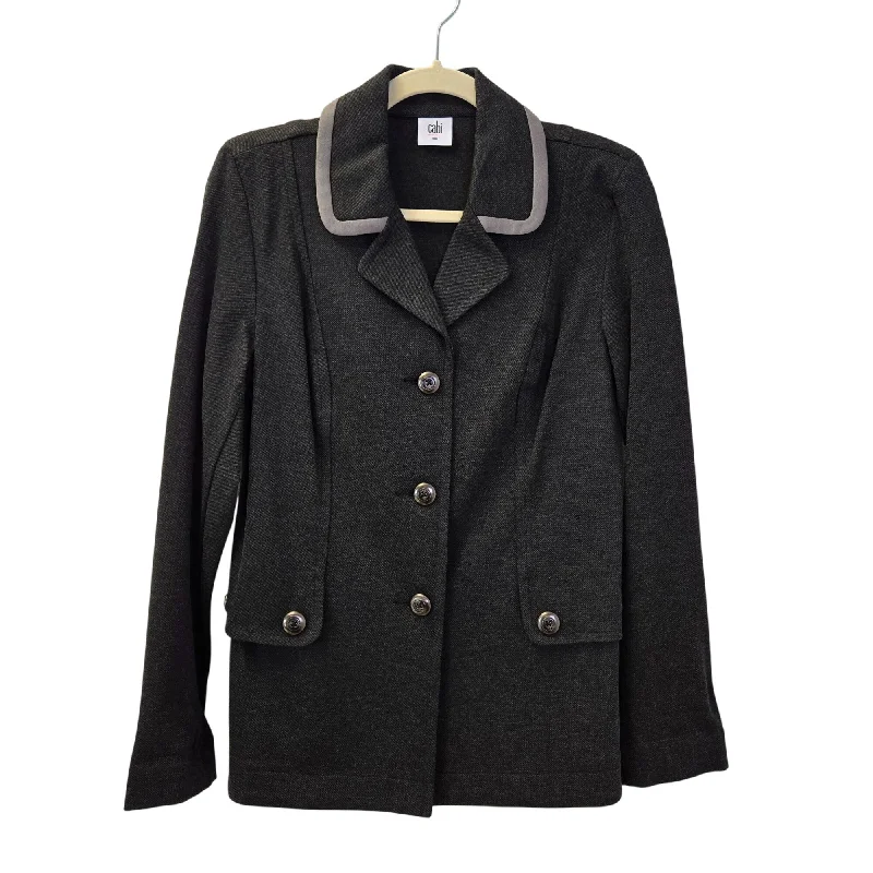 Midnight Madness CAbi Ponte Knit Collared Blazer Jacket Size Small